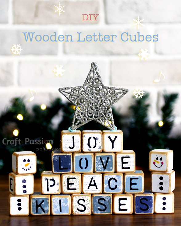 DIY Christmas Letter Wooden Blocks