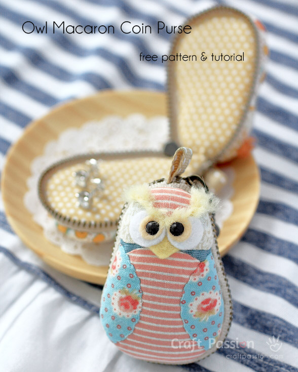 Owl Macaron Coin Purse Sewing Pattern