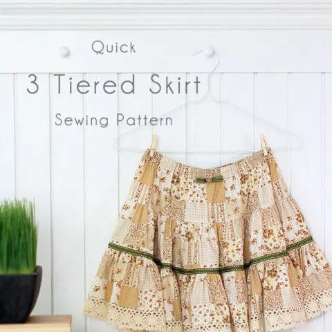 Quick 3 Tiered Skirt Sewing Pattern