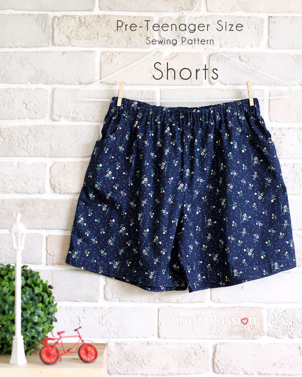 Pre-Teenager Shorts Sewing Pattern