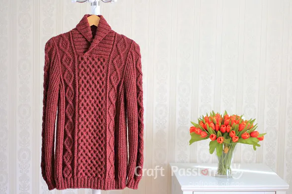 mens knit shawl collar pattern
