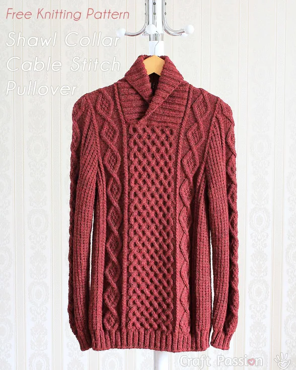 shawl collar sweater knitting pattern