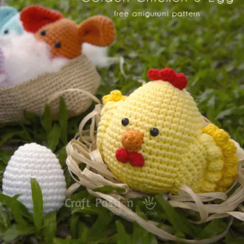Golden Chicken Amigurumi & Egg Amigurumi