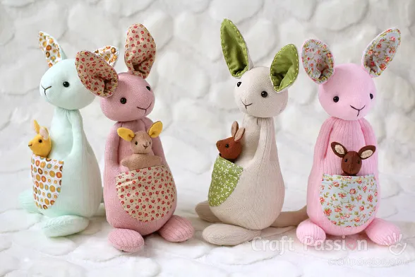 sock kangaroo stuffed animals pattern