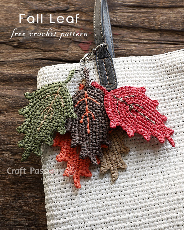 Crochet Fall Leaf Charm