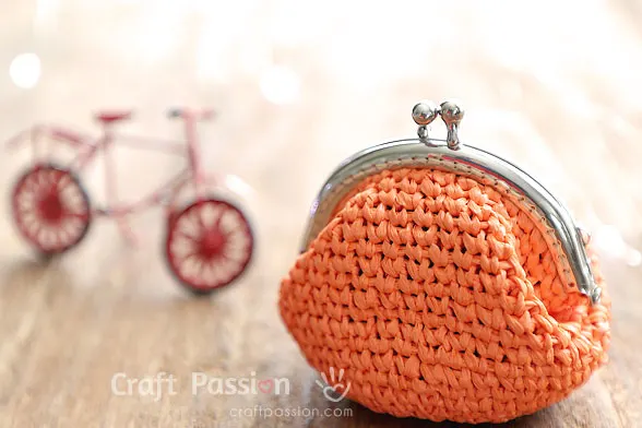 crochet raffia coin purse