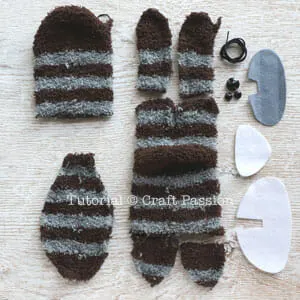 raccoon sew from sock