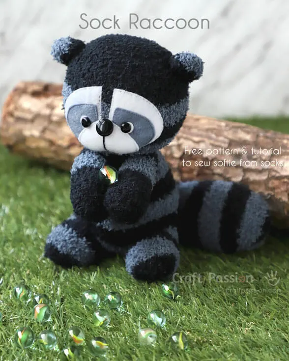 sock raccoon stuffed animal