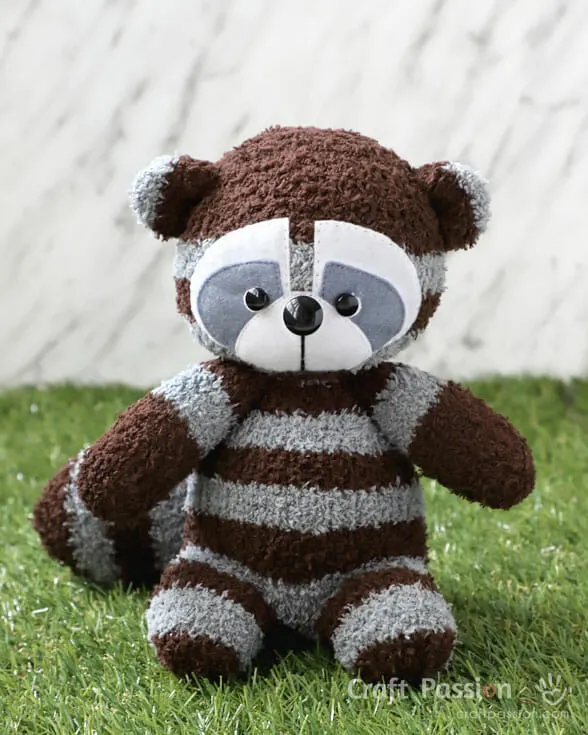 sock raccoon plushie