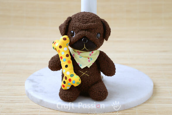 chocolate pug sock toy sock puppy pug pattern