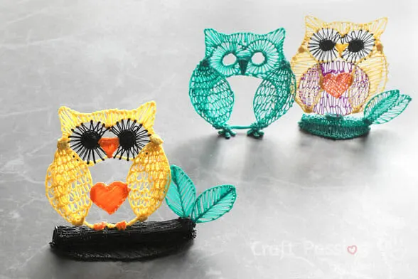 3d pen owl drawing