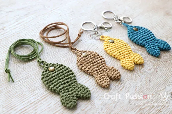 crochet fish charm
