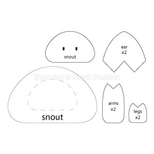sockpigtemplate stuffed pig template
