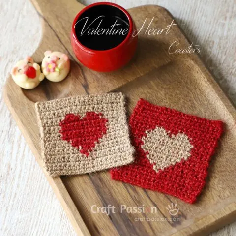 Crochet Coaster Pattern - Heart Coasters