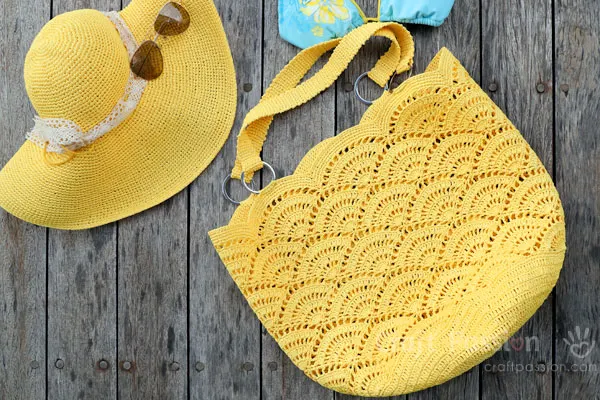 crochet beach bag hat