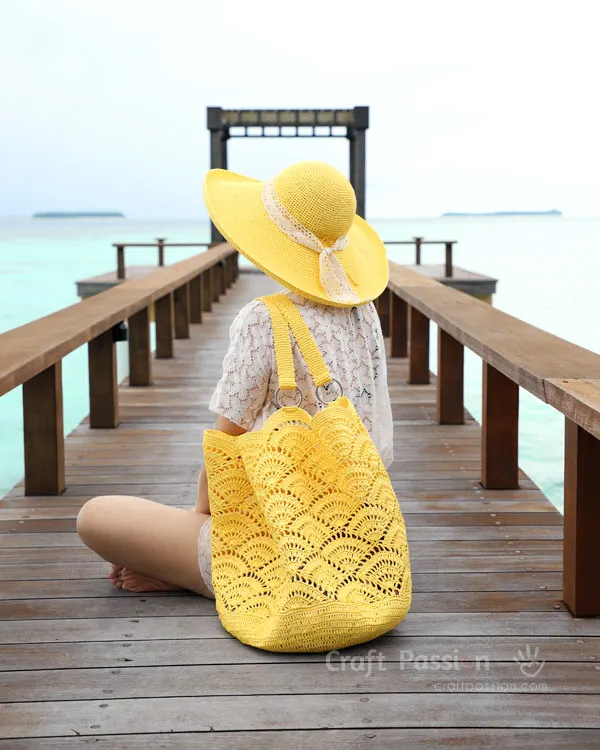 yellow beach tote