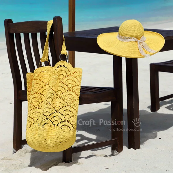 giant shell stitch tote