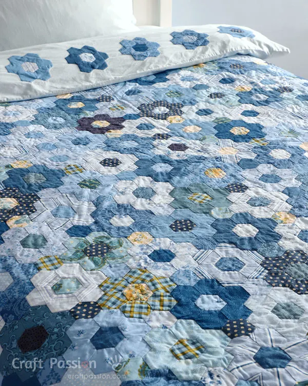 machine sew hexagon quilt