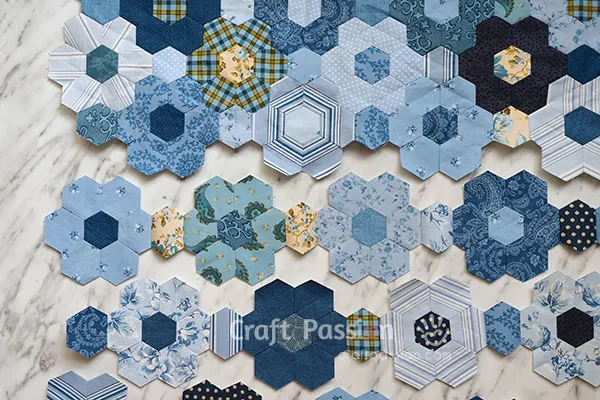 hexagon piecing with freezer paper