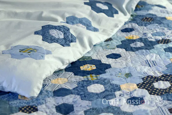 machine sew hexagon quilt