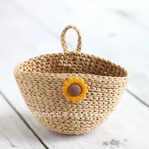 crochet straw basket