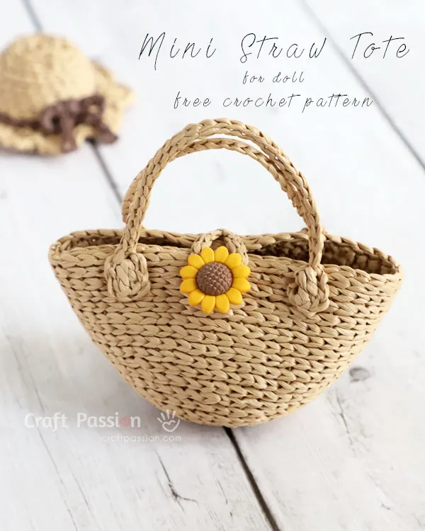 mini straw tote crochet pattern