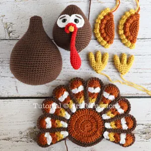 turkey amigurumi parts