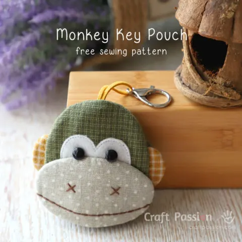 Monkey Key Pouch Sewing Pattern