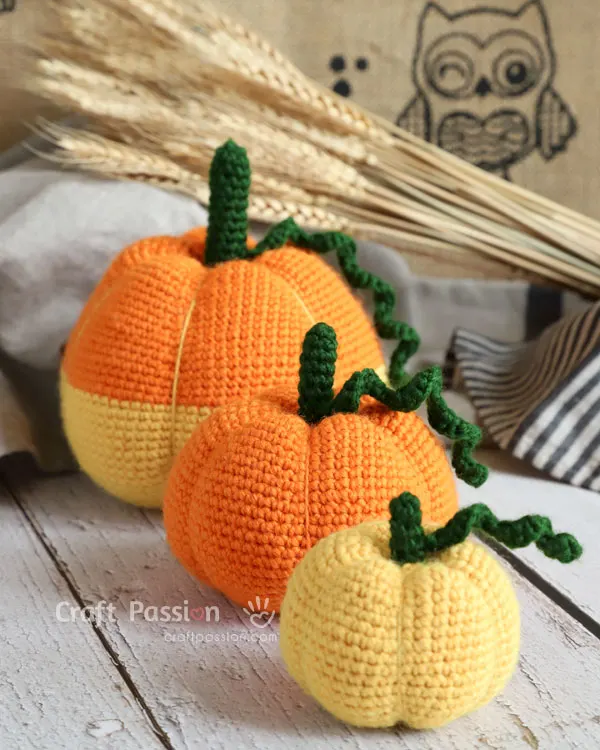 pumpkin amigurumi crochet pattern 3 sizes