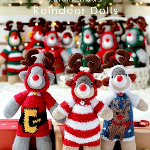 Sock Reindeer Stuffed Animal Sewing Pattern