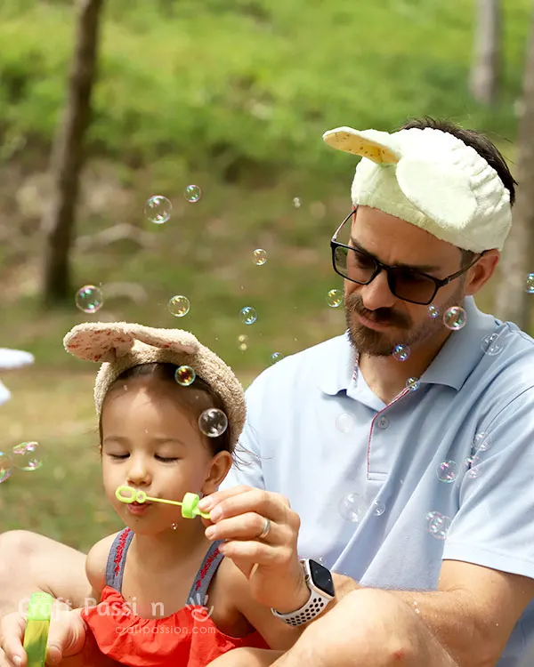blowing bubble easter