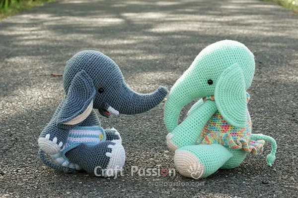 crochet elephant doll