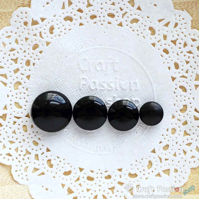 Black Animal Eyes, 1 pack - 9mm, 11.5mm, 13mm, 15mm