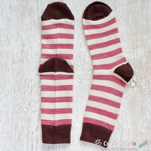 Burgundy Beige Brown Stripe&nbsp;Cotton Socks