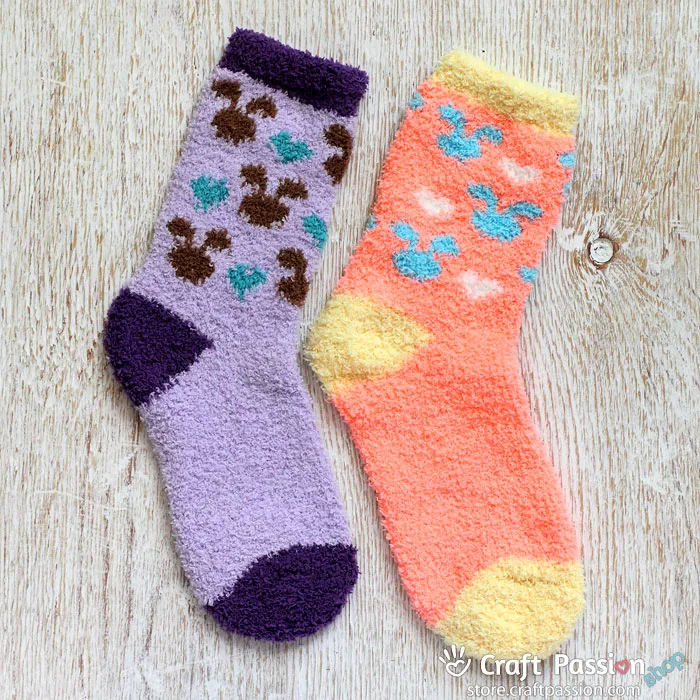 Bunny Chenille Microfiber Socks Set - 2 Colors
