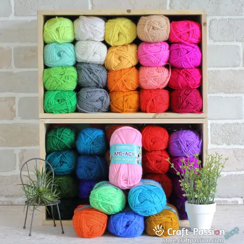 Ami-Acy Acrylic Yarn, 50g/ball, 47 colors