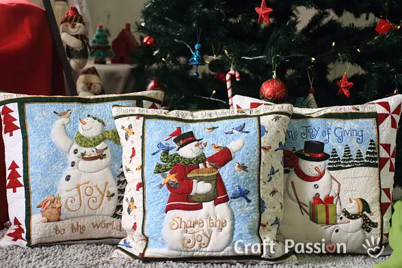 snowman quilt pillow pattern