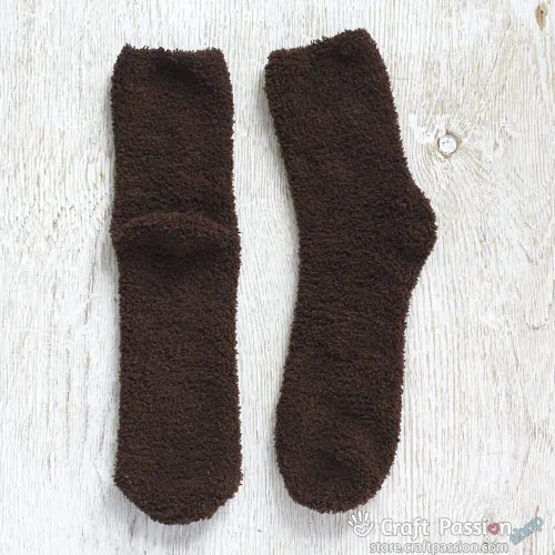 Chenille Microfiber Socks - Brown