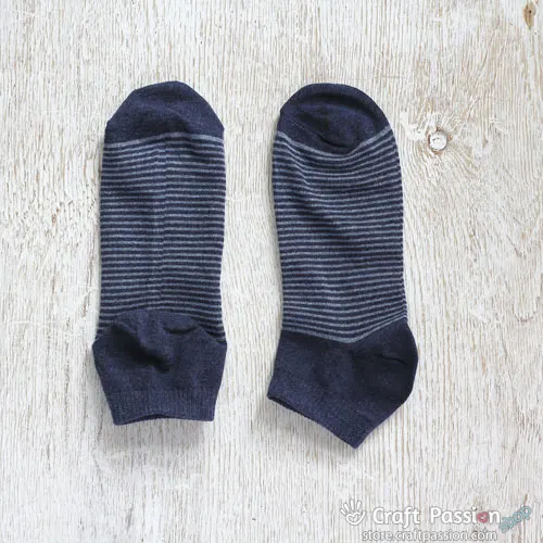 Stripes Ankle Socks - Denim Dark Blue