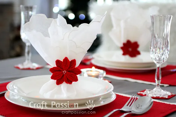 crochet christmas napkin ring