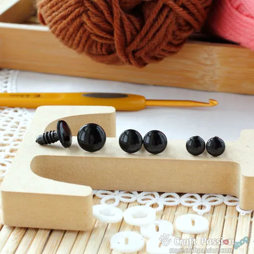 Safety Eye (Flat, Black), 5 pairs - 6mm, 8mm, 10mm, 12mm