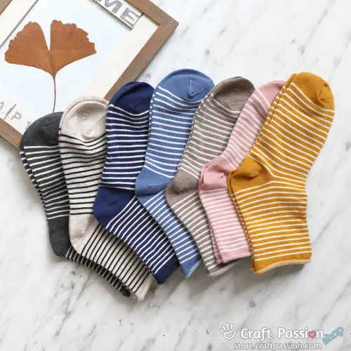Stripes Cotton Socks - 7 colors