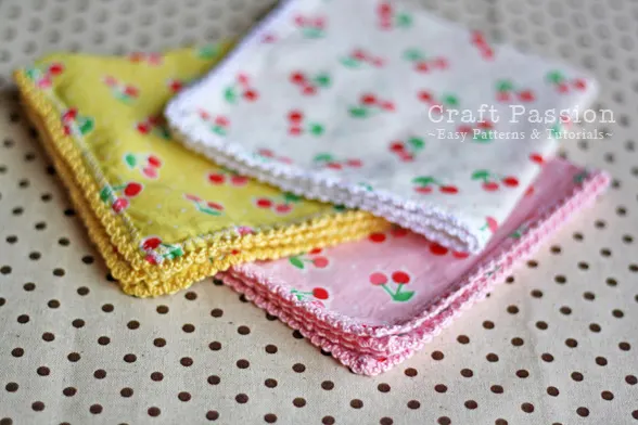 DIY beautiful handkerchief with crochet trim