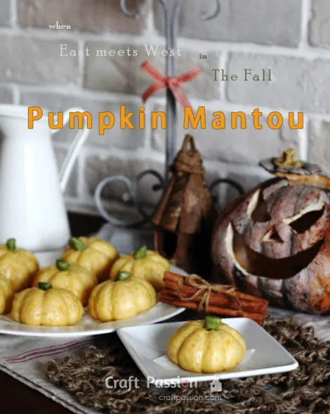 Pumpkin Steamed Buns: Chinese mantou buns shaped like pumpkins, infused with cinnamon and pumpkin flavors for fall.