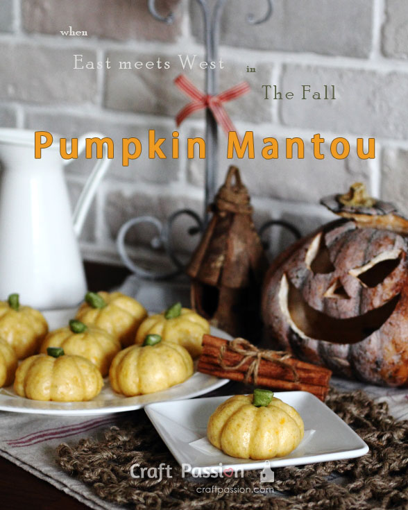 Pumpkin Steamed Buns: Chinese mantou buns shaped like pumpkins, infused with cinnamon and pumpkin flavors for fall.