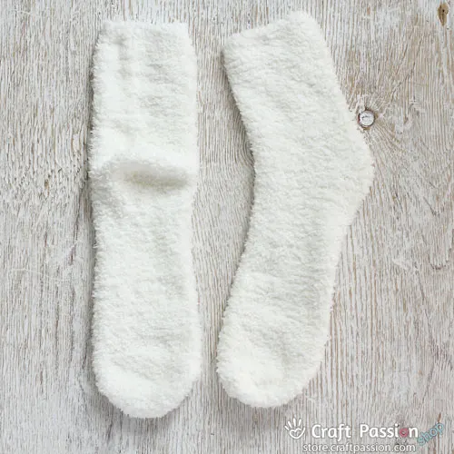 Chenille Microfiber Socks - Cream