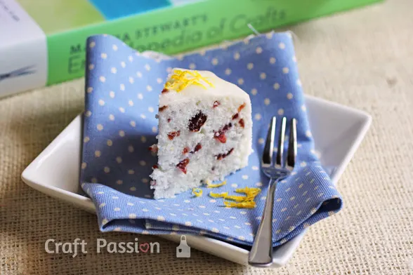 A Dried Cranberries Lemon Zest Steamed Sponge Cake Recipe that requires no oven and is low in calories for those on a low calorie diet.