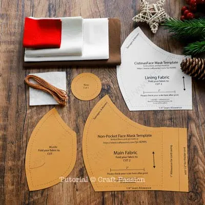 reindeer face mask sewing pattern