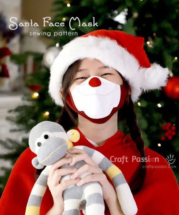 Santa Face Mask sewing pattern for covid