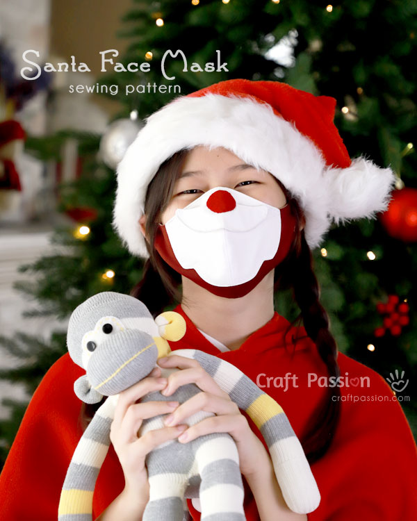 Santa Face Mask sewing pattern for covid